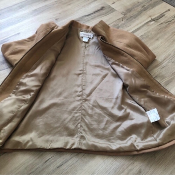 VINTAGE Camel Brown Wool & Cashmere Blend Coat - Picture 10 of 11